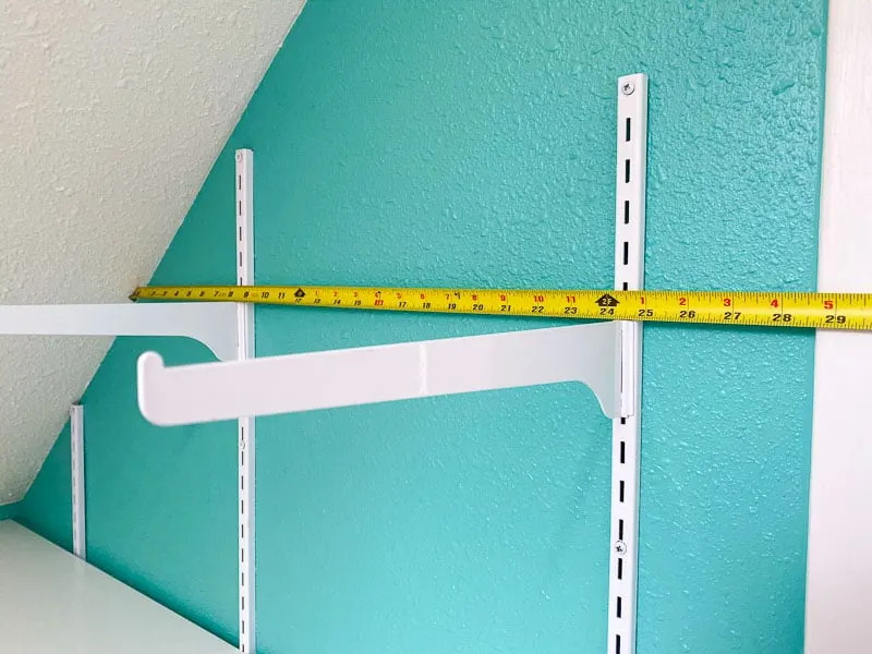 measuring length of wall shelf on sloped ceiling