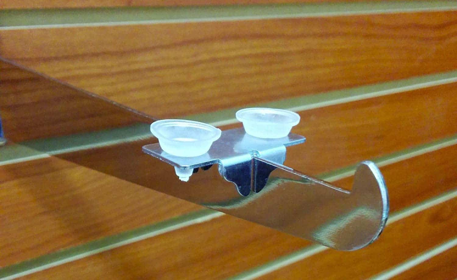 shelf bracket clips to hold adjustable wall mounted shelving in place