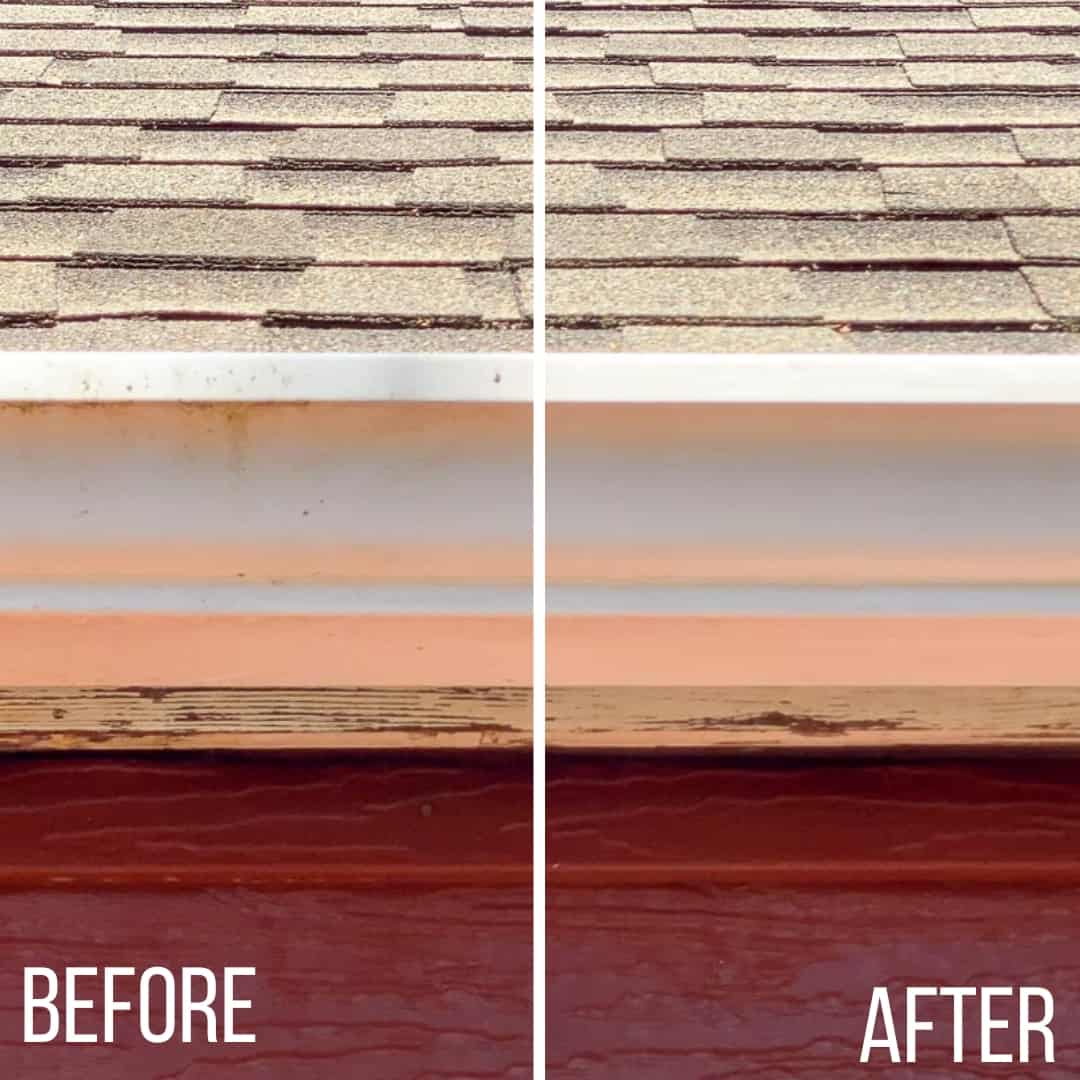 how to clean outside of gutters before and after
