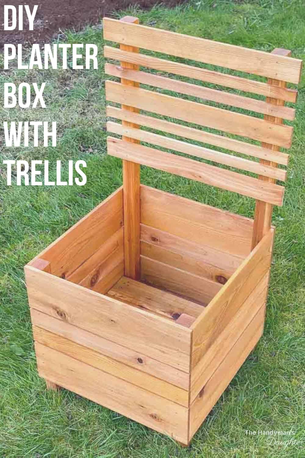 Planter Box with Trellis on grassy lawn