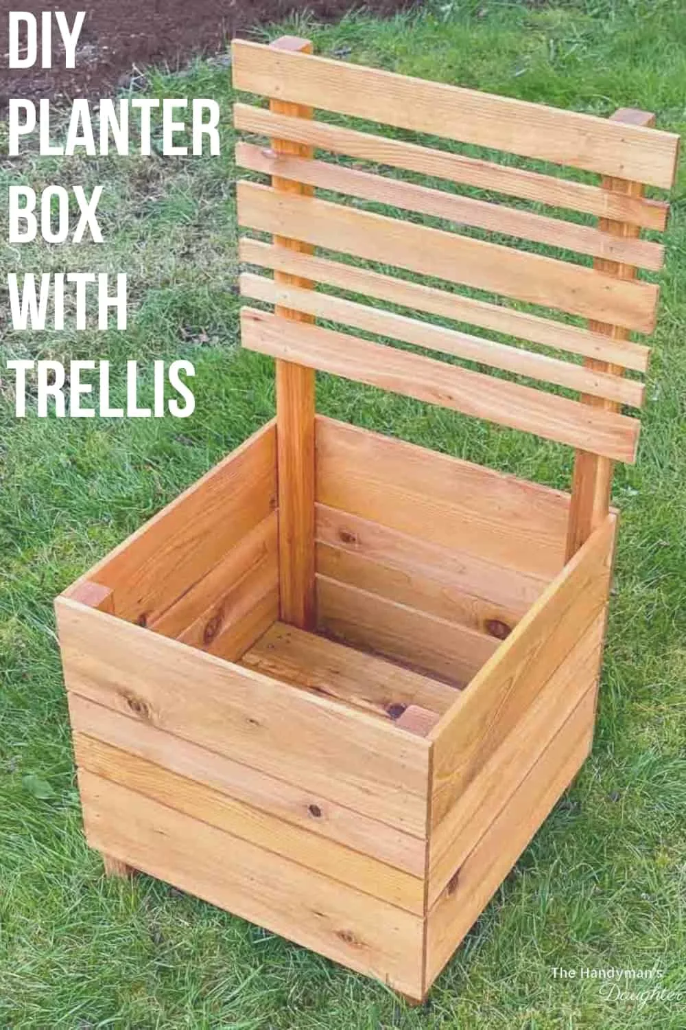 Planter Box with Trellis on grassy lawn
