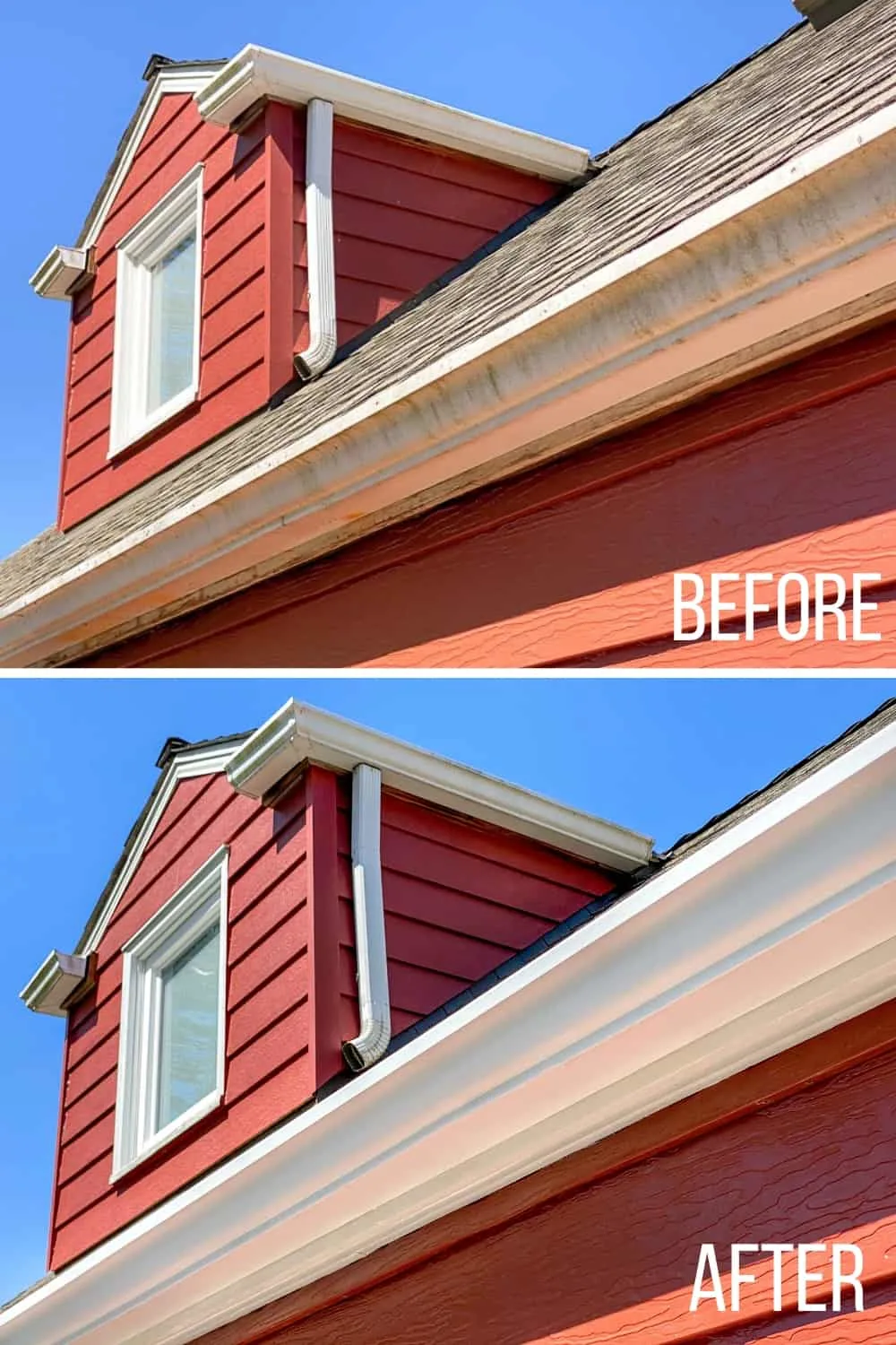 before and after painted soffits and fascia