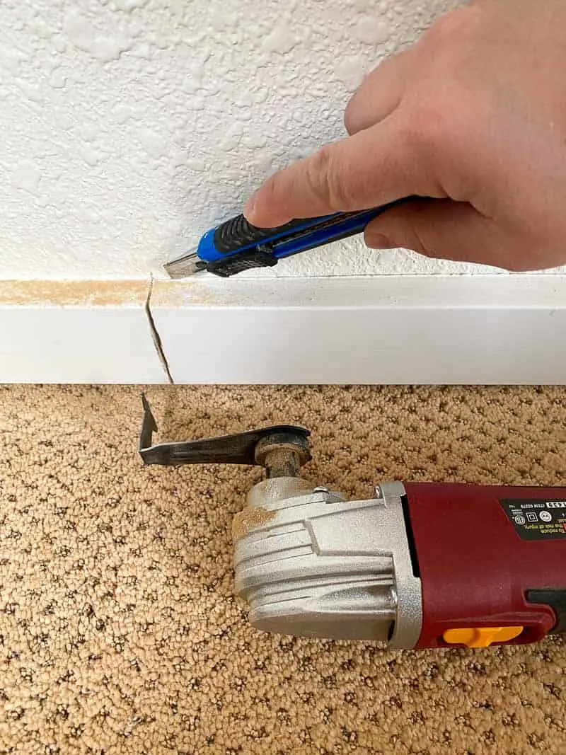 removing baseboards before installing climbing wall