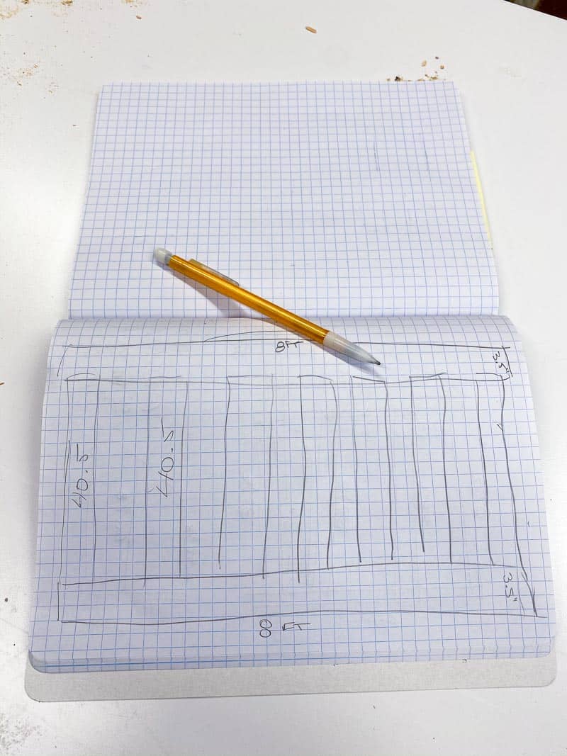 sketch of climbing wall frame