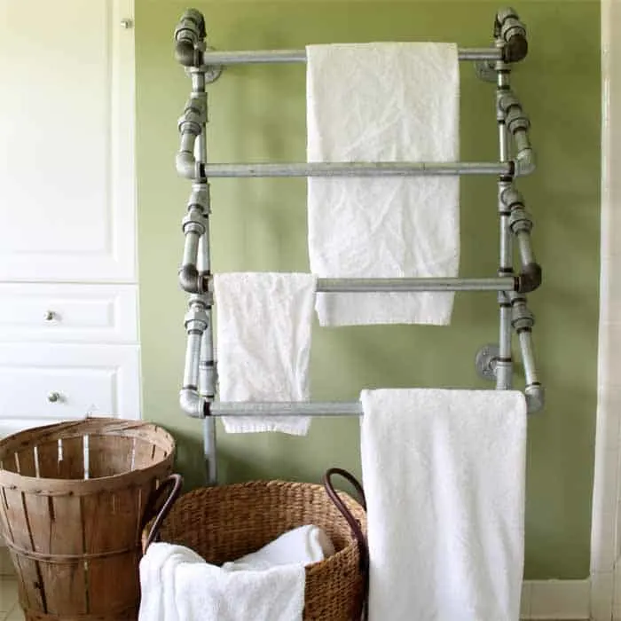 20 Genius Diy Towel Rack Ideas The Handyman S Daughter - Bathroom Drying Rack Ideas