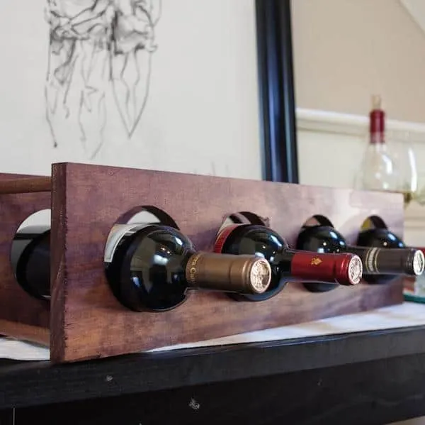 DIY Ribbon Holder from a Countertop Wine Rack