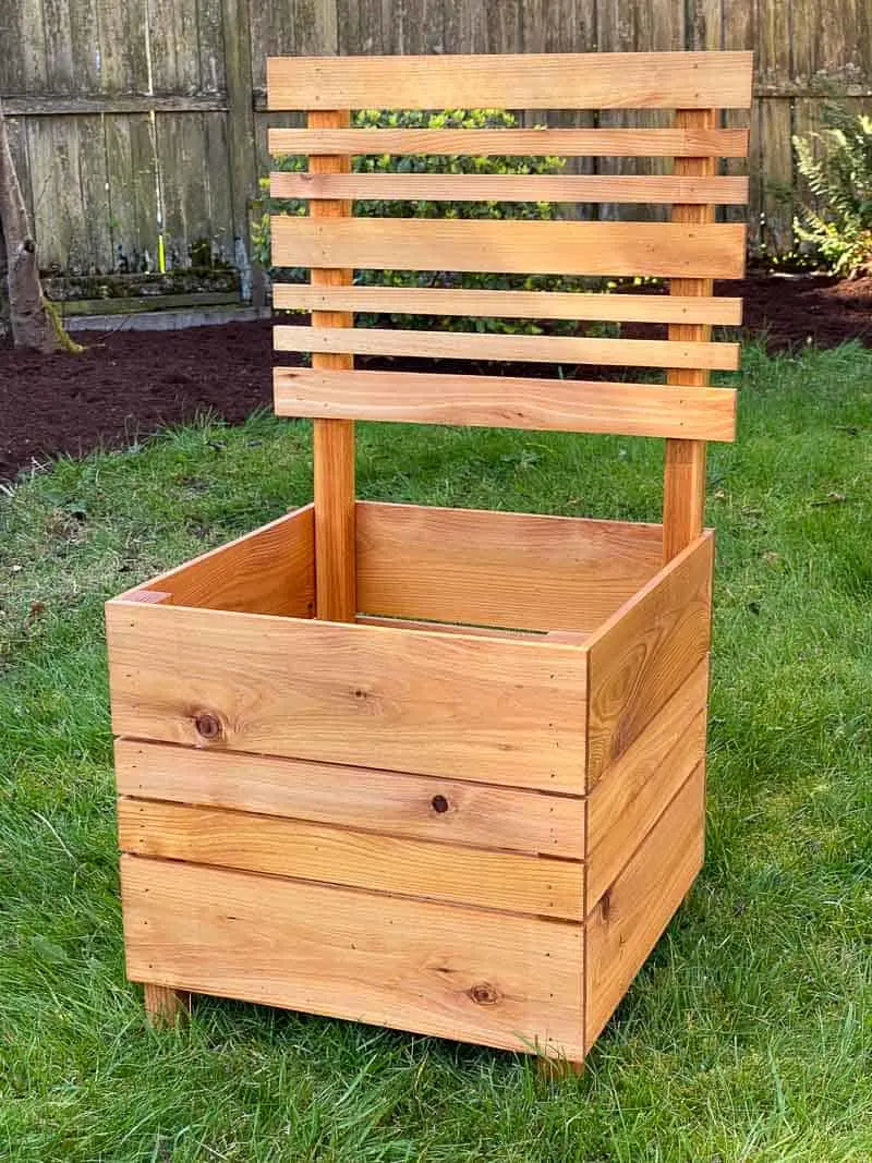 square planter box with trellis