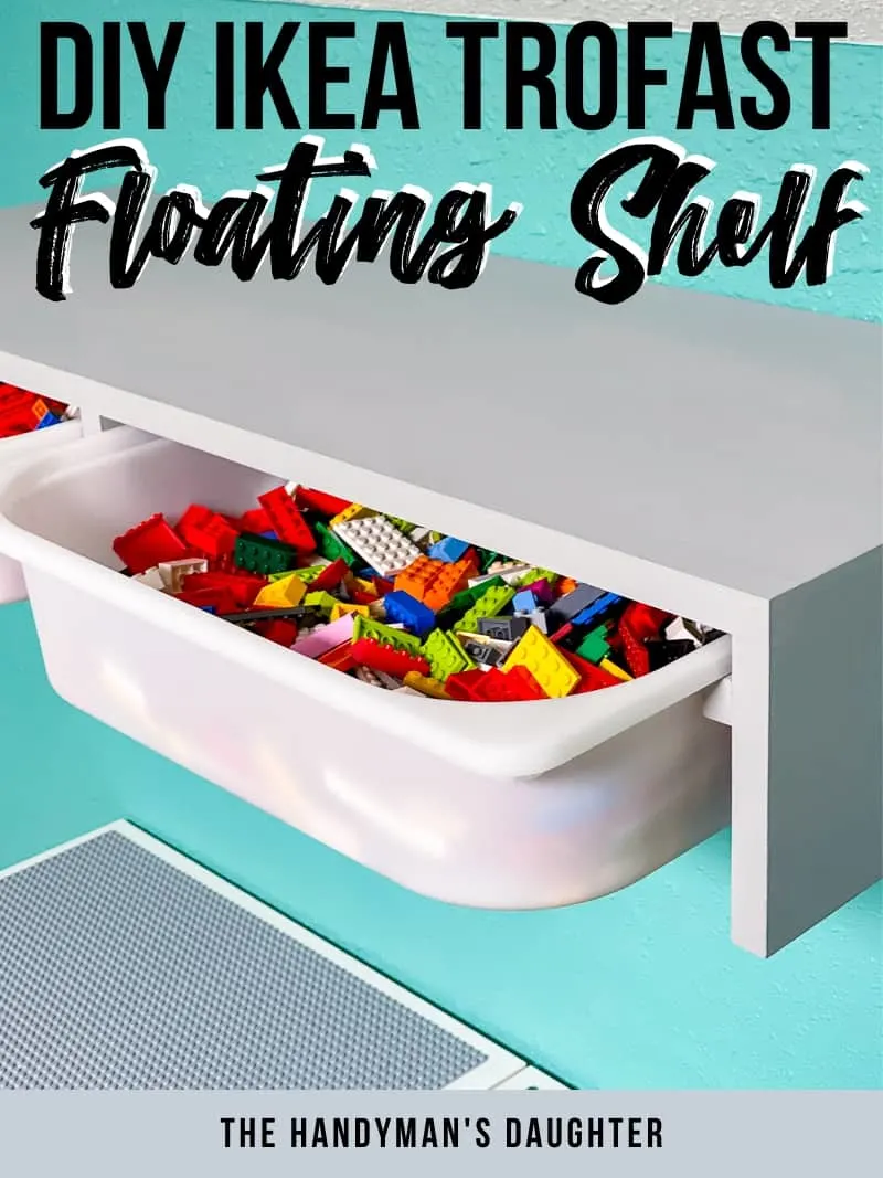 DIY Floating Shelf storage bins