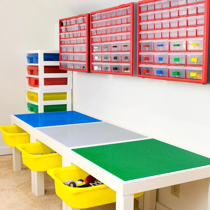 DIY Desk with Storage Bins