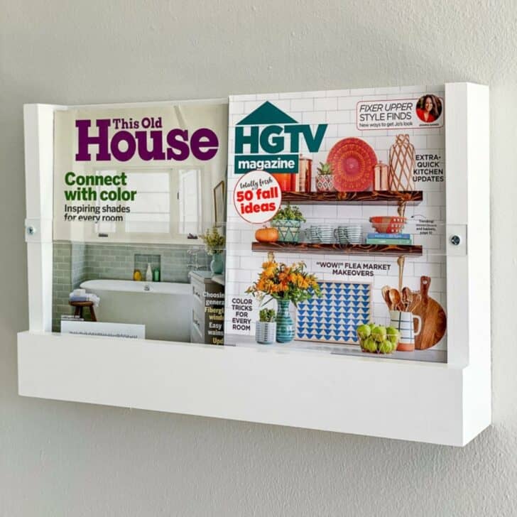 DIY magazine rack for the wall