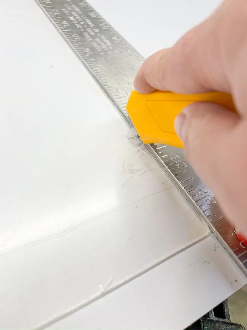cutting acrylic strip for DIY magazine rack