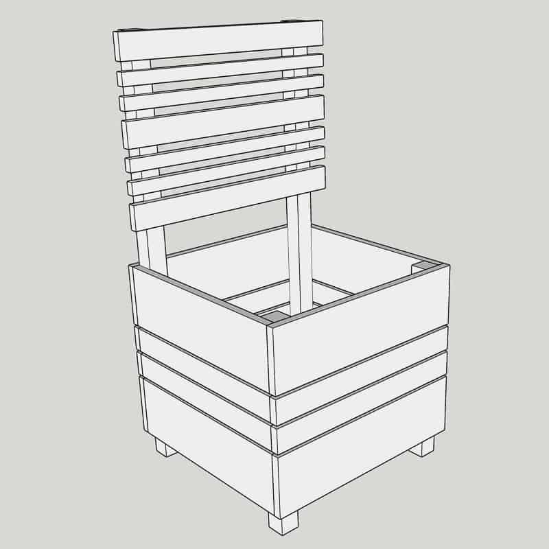 plan for DIY planter box with trellis