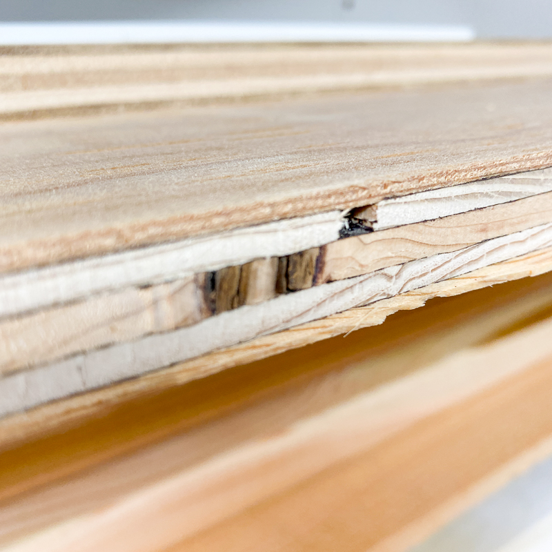 voids in plywood edge