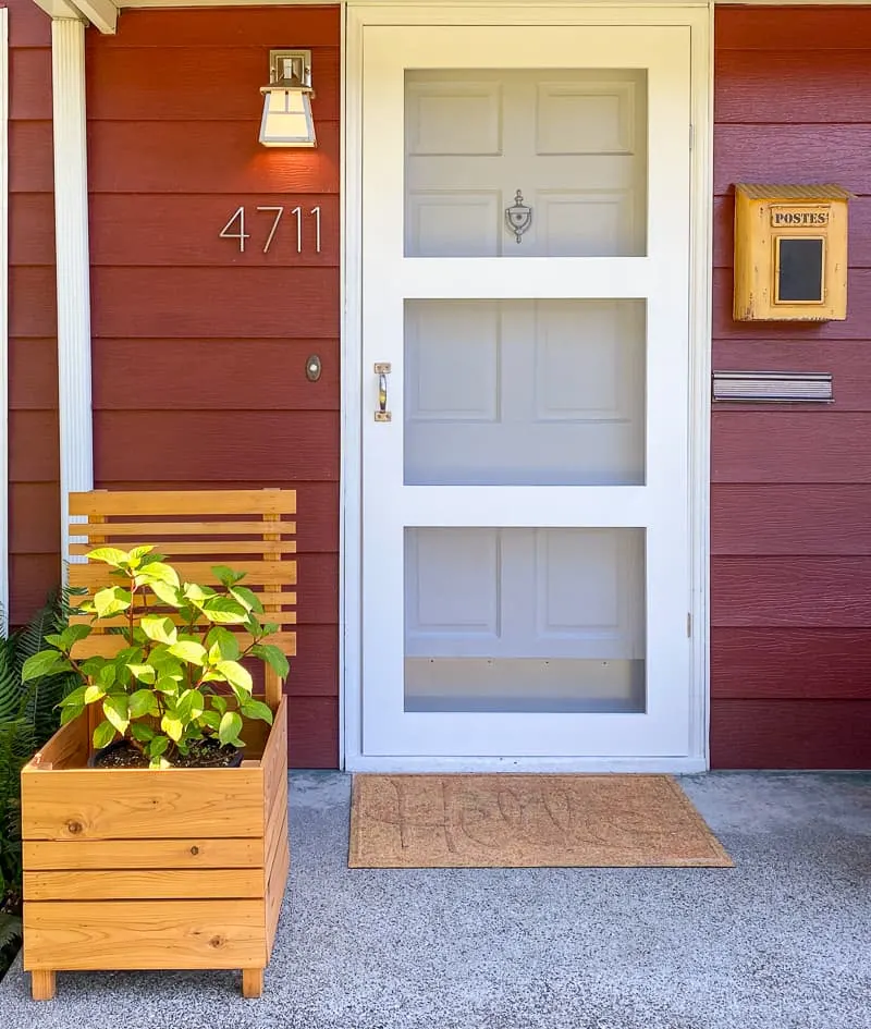 White DIY screen door with three panes