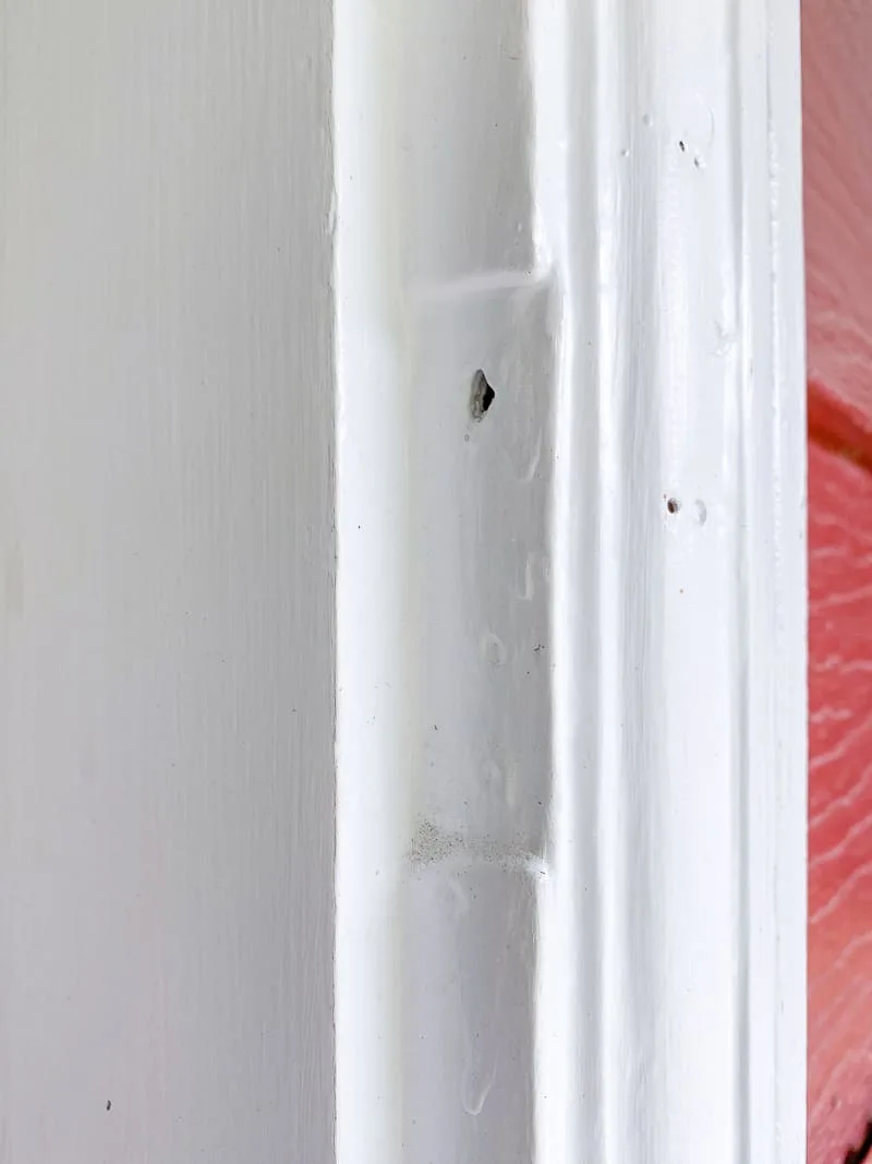 hinge cut out in door frame for screen door