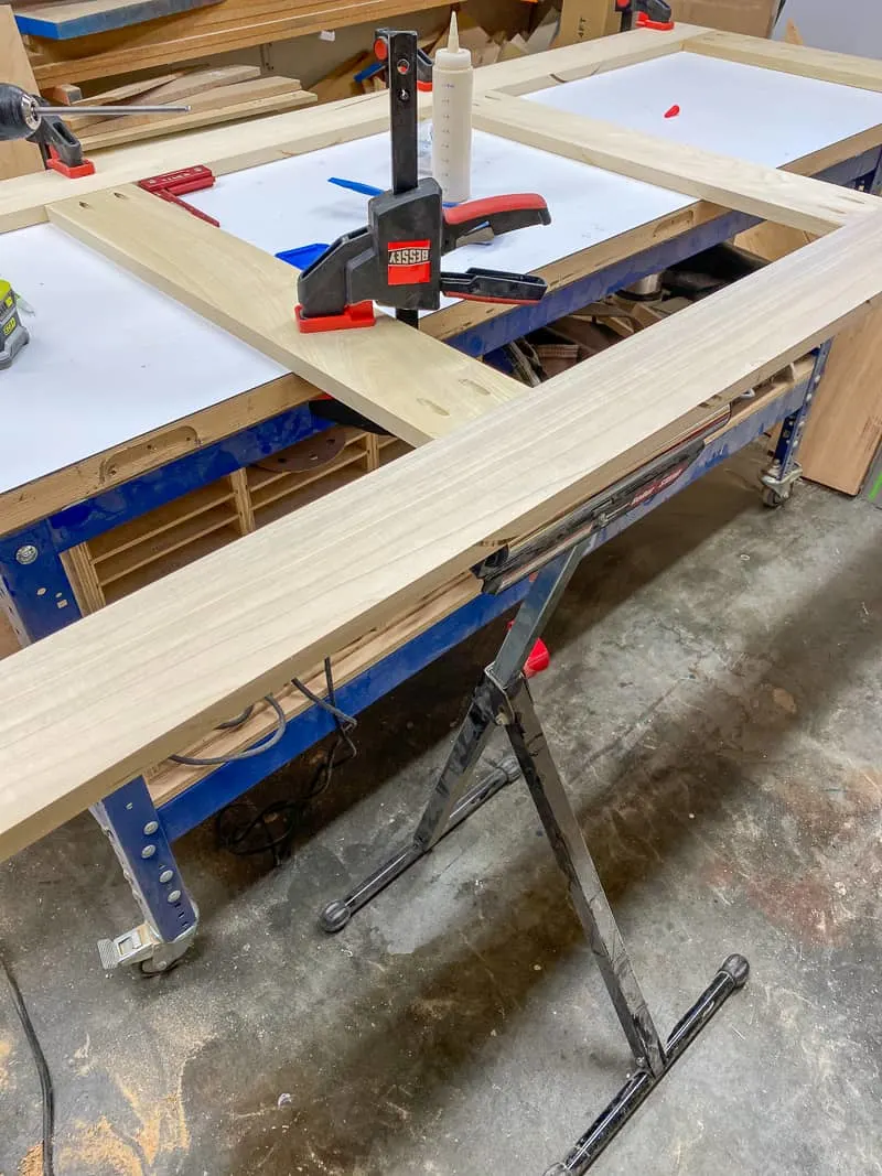 DIY screen door on workbench