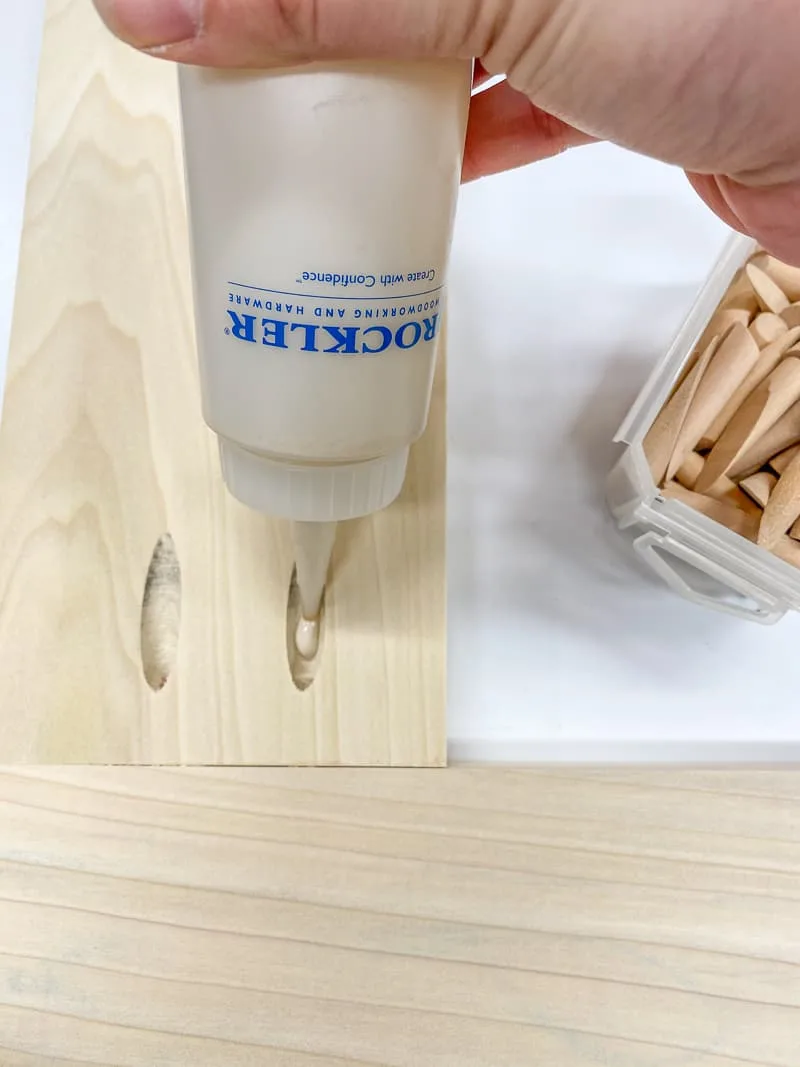 filling pocket holes with wood glue