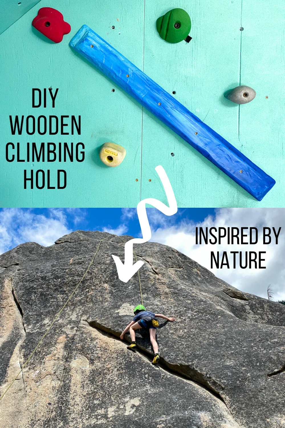 DIY wooden climbing hold inspired by nature