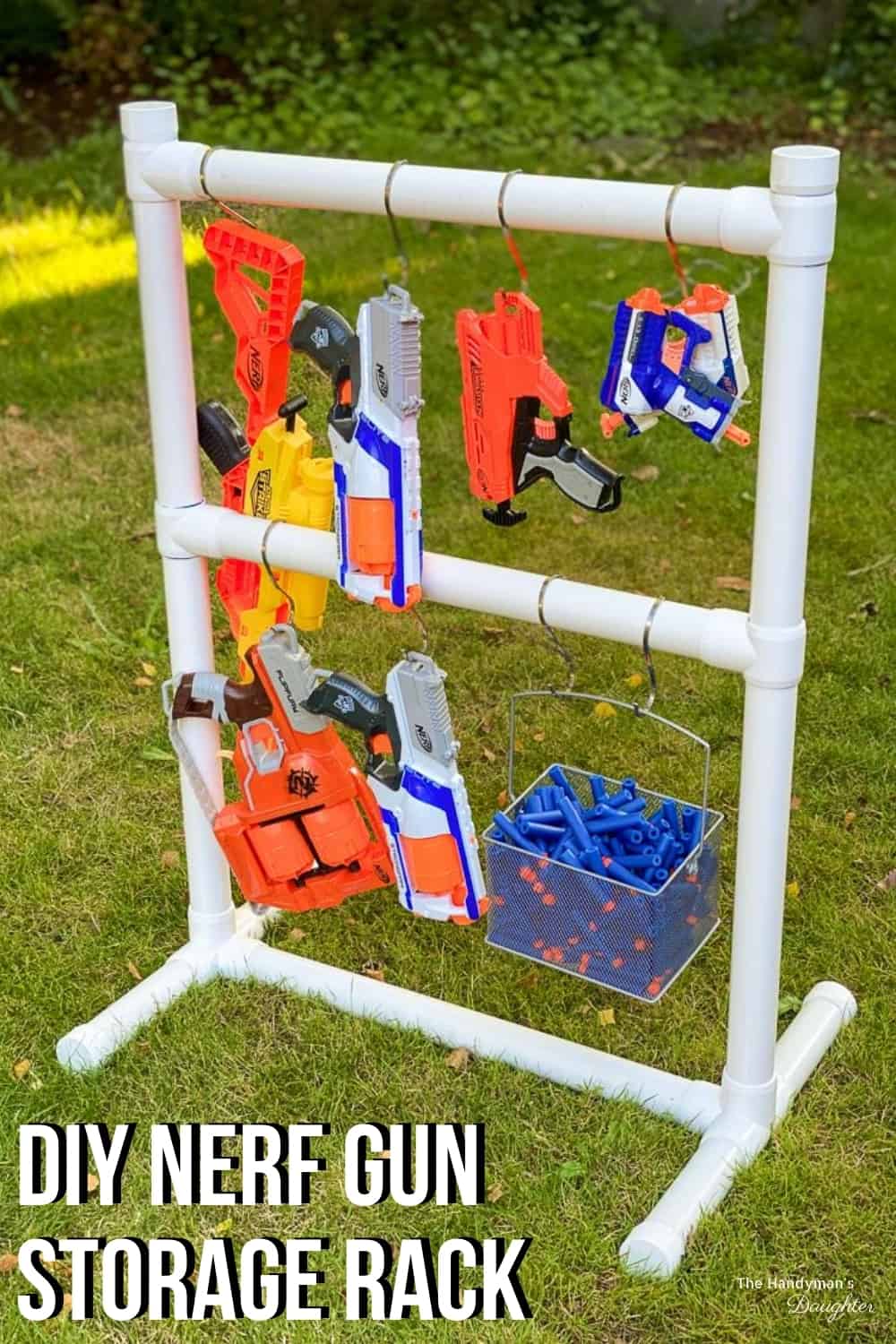 DIY Nerf gun storage rack