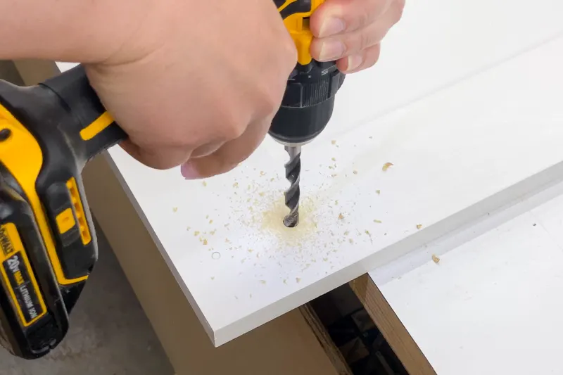 drilling holes in cabinet door for folding barn door hardware