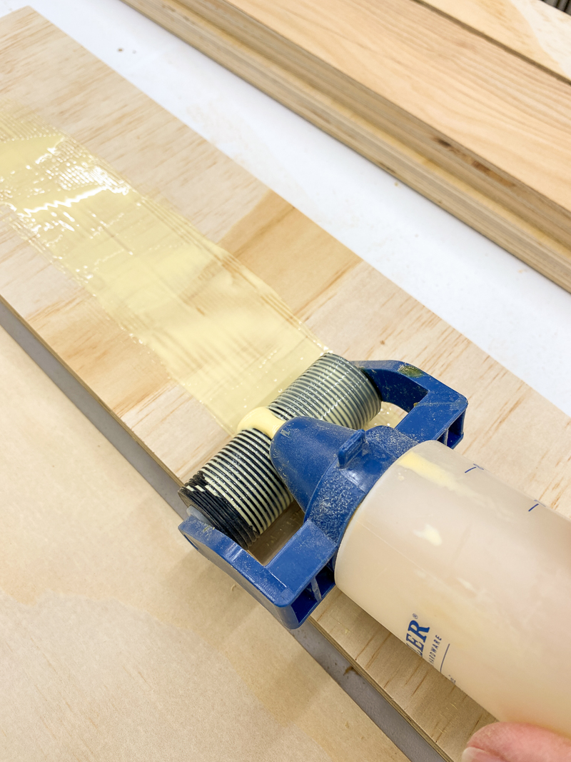 wood glue roller for spreading glue over a large surface