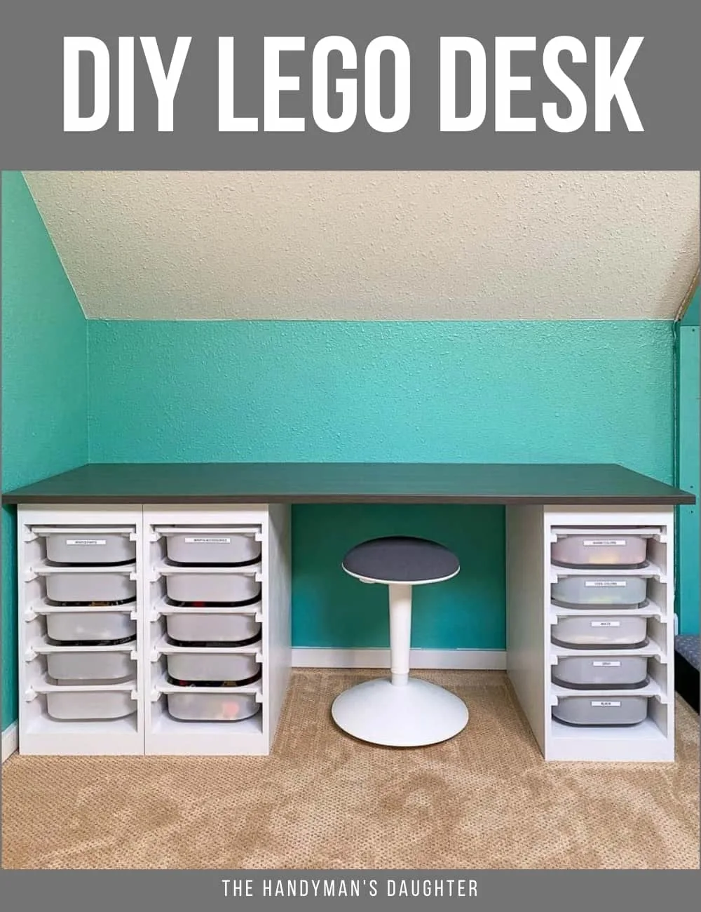 DIY Lego desk with IKEA Trofast bins