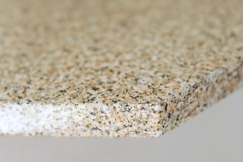 corner of countertop with contact paper covering