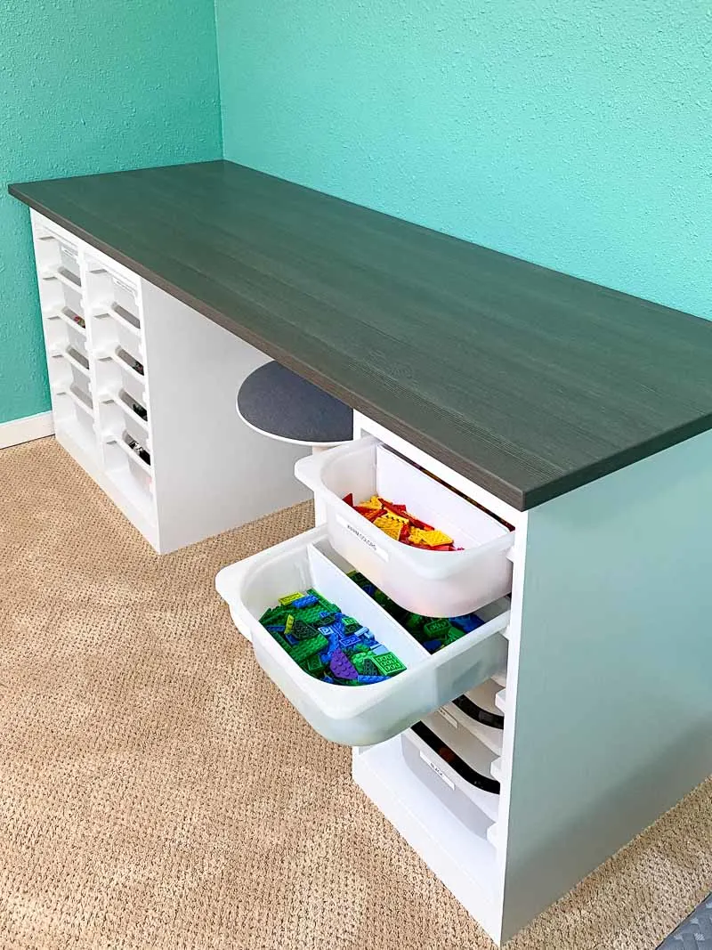 DIY Lego table with lots of storage