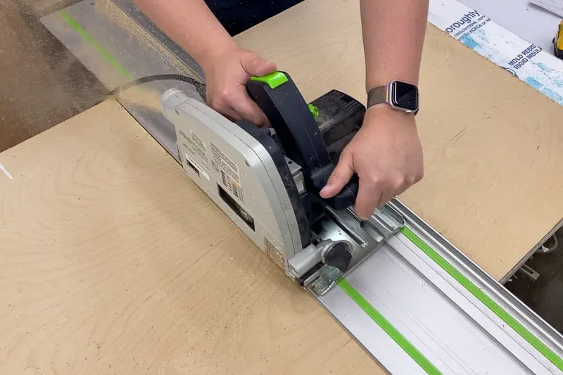 cutting plywood with a track saw