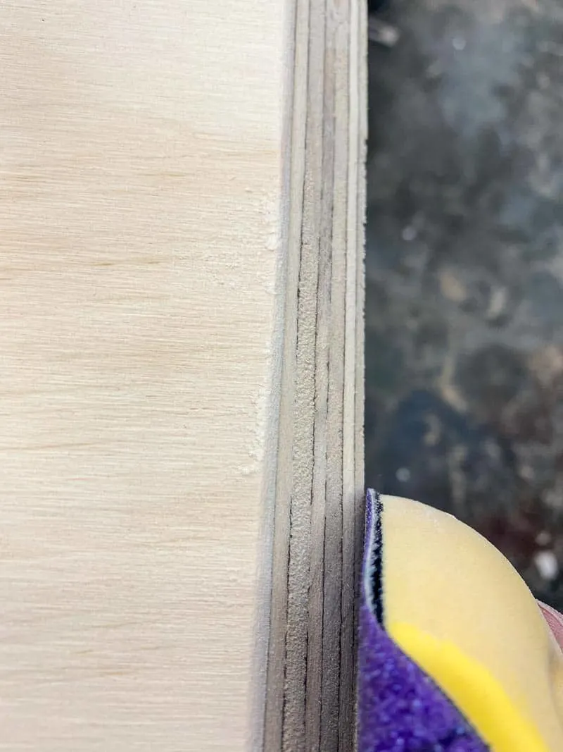 sanding point of French cleat to prevent splits