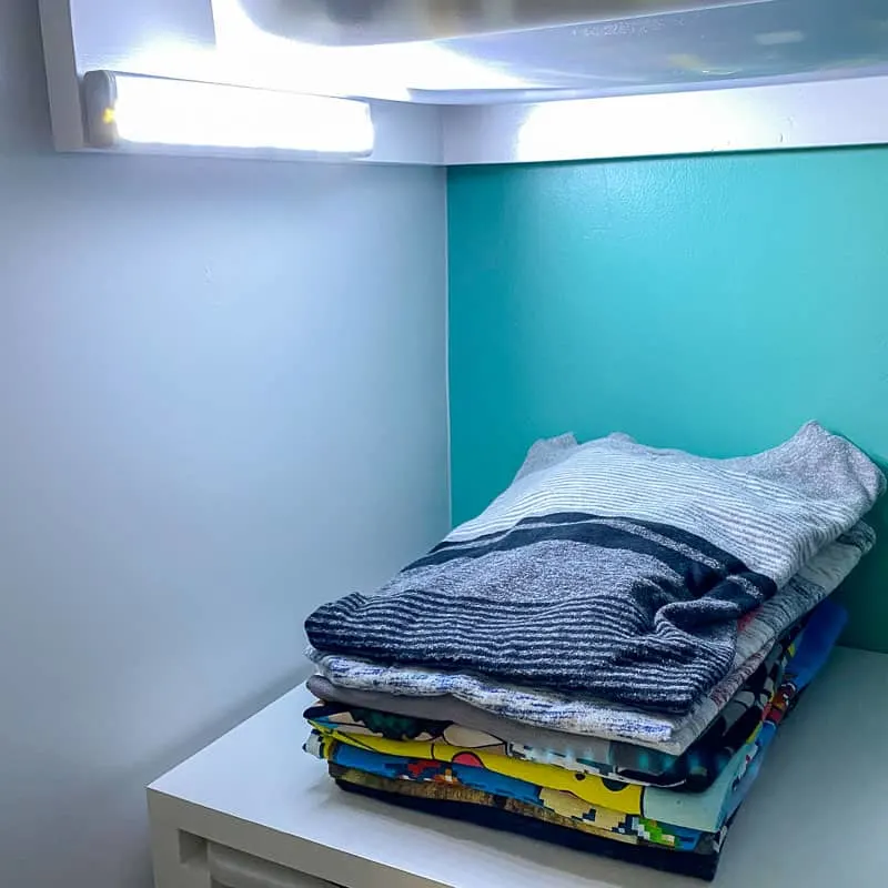 battery powered motion activated LED lights in custom closet