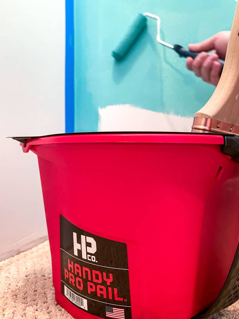 Handy Pro Pail with roller on wall