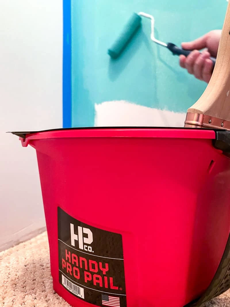 Handy Pro Pail with roller on wall