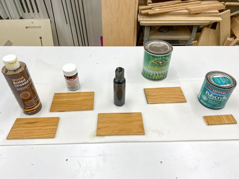 testing five different finishes on cherry wood