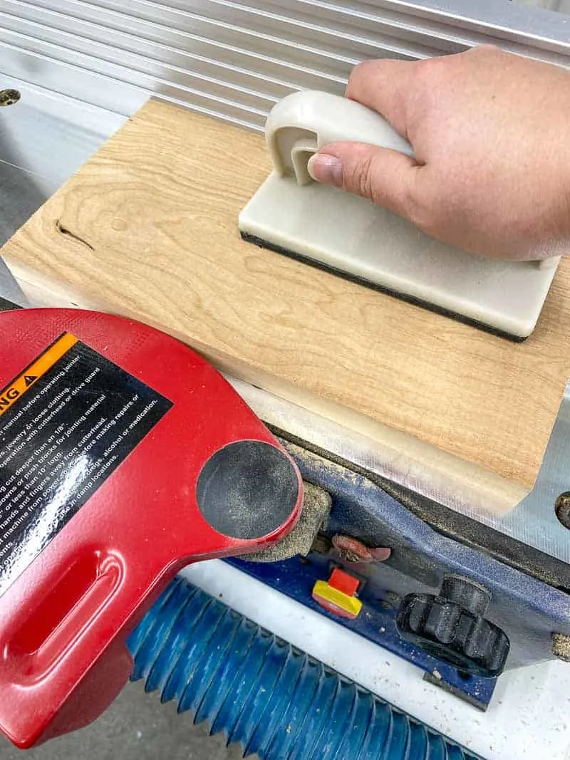 using jointer to flatten face of boards