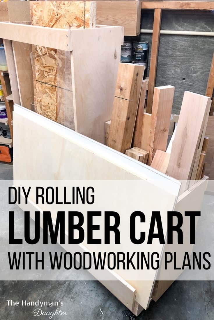 DIY rolling lumber cart with woodworking plans