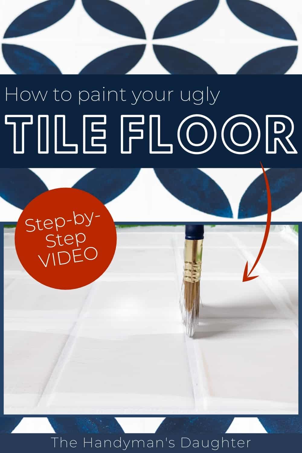 how to paint your ugly tile floor with step-by-step video
