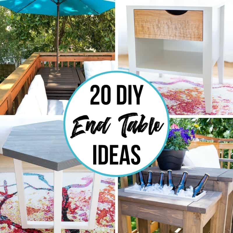 collage of DIY end table ideas