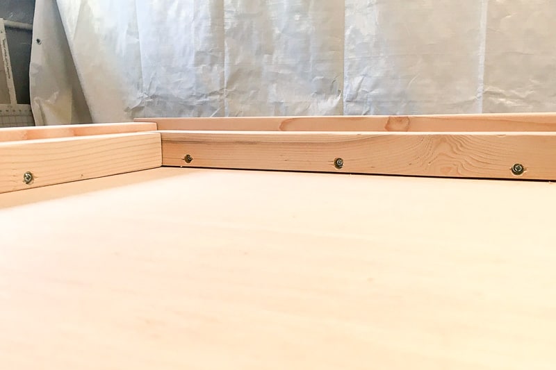 assembled frame of upholstered headboard