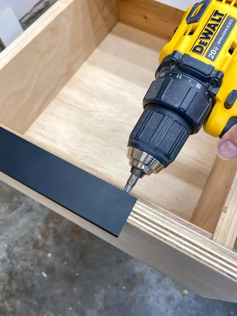 installing low profile drawer pulls on plywood drawer front