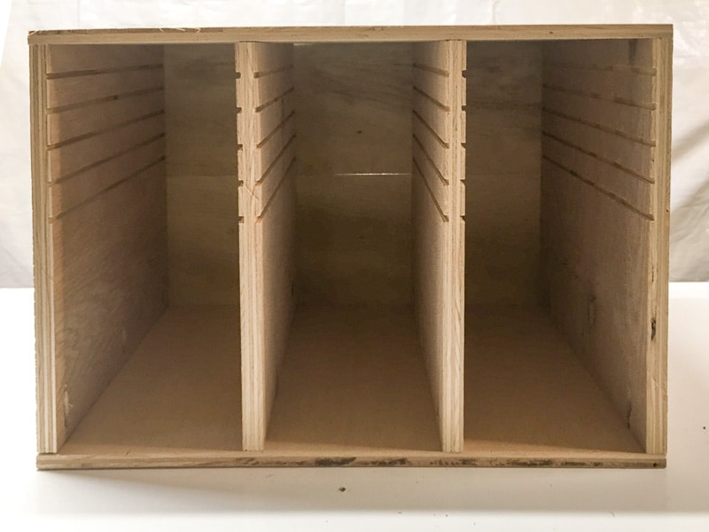 sandpaper organizer before installing dividers