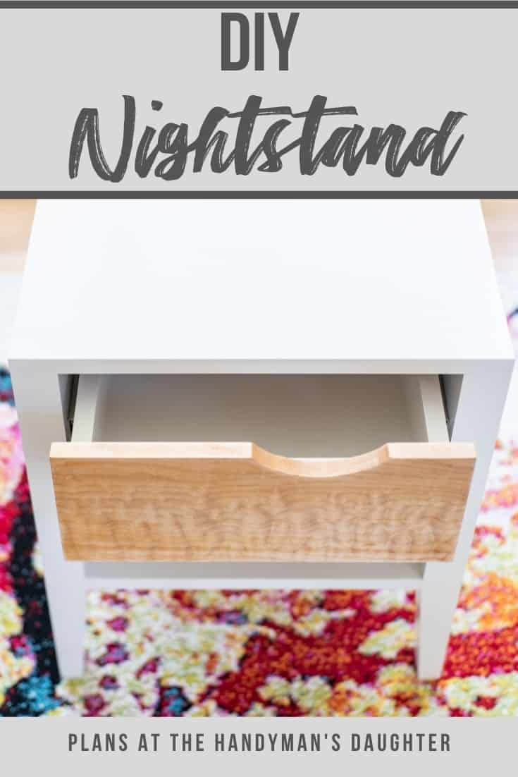 DIY nightstand with shelf and drawer