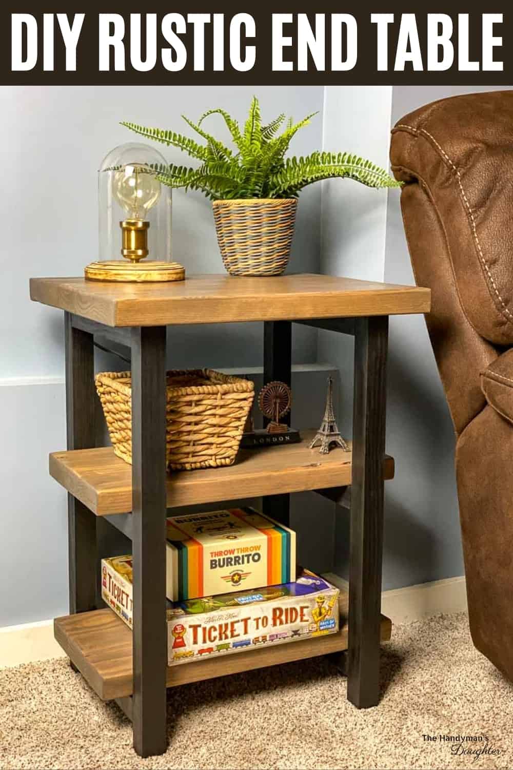 DIY Rustic End Table