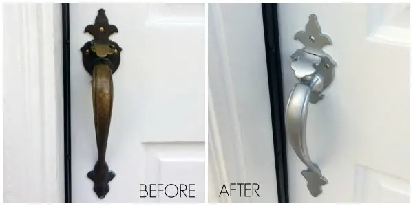 spray painted door hardware