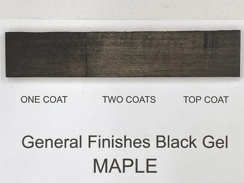 General Finishes black gel stain on maple
