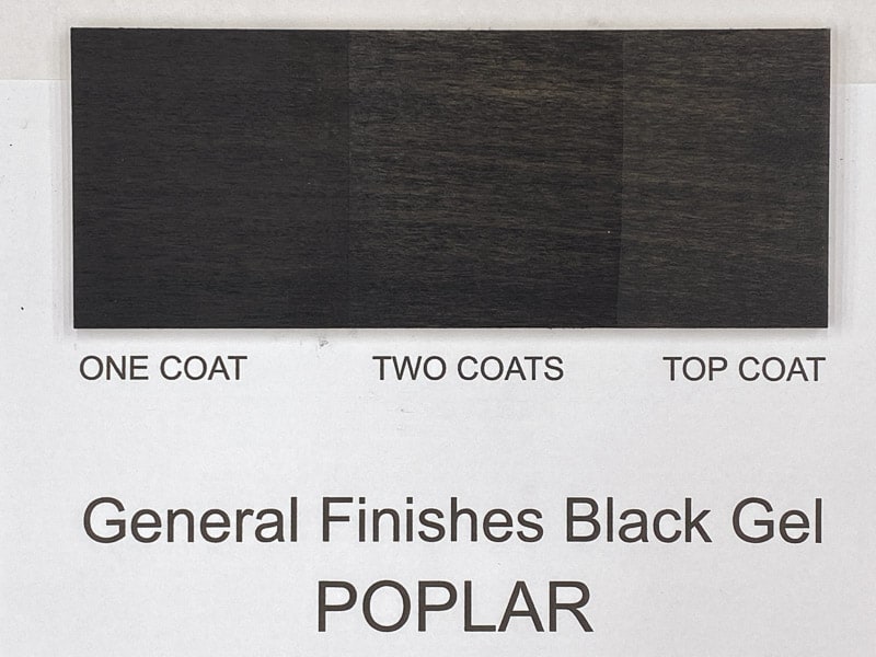 General Finishes black gel stain on poplar