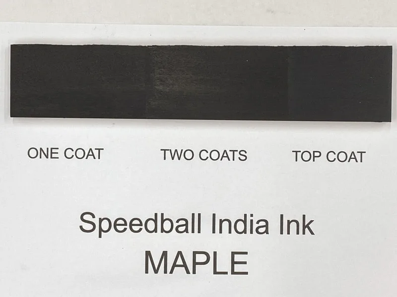 Speedball India Ink on maple