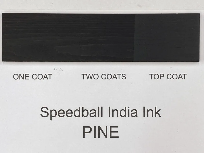 Speedball India Ink on pine