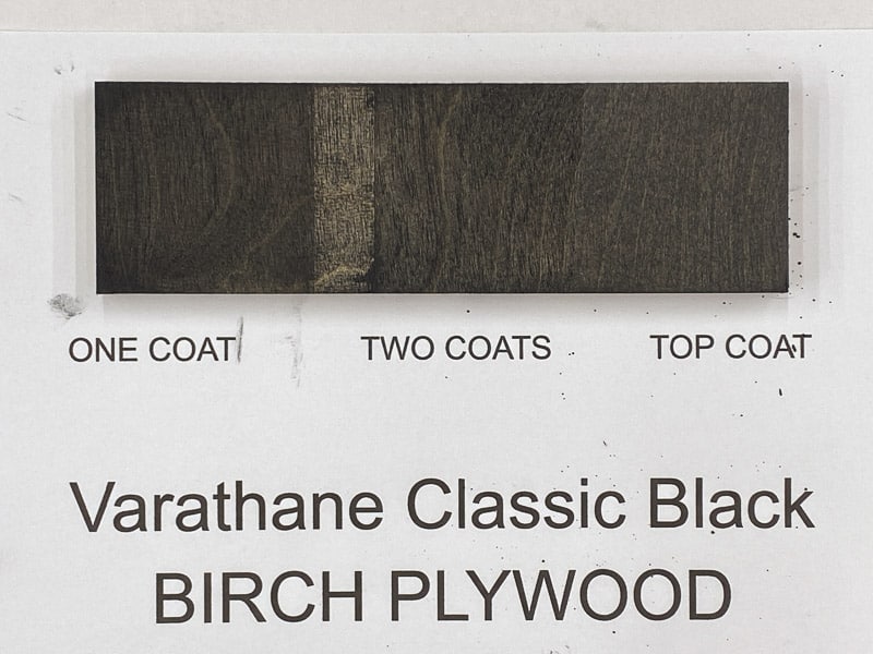 Varathane Classic Black wood stain on birch plywood