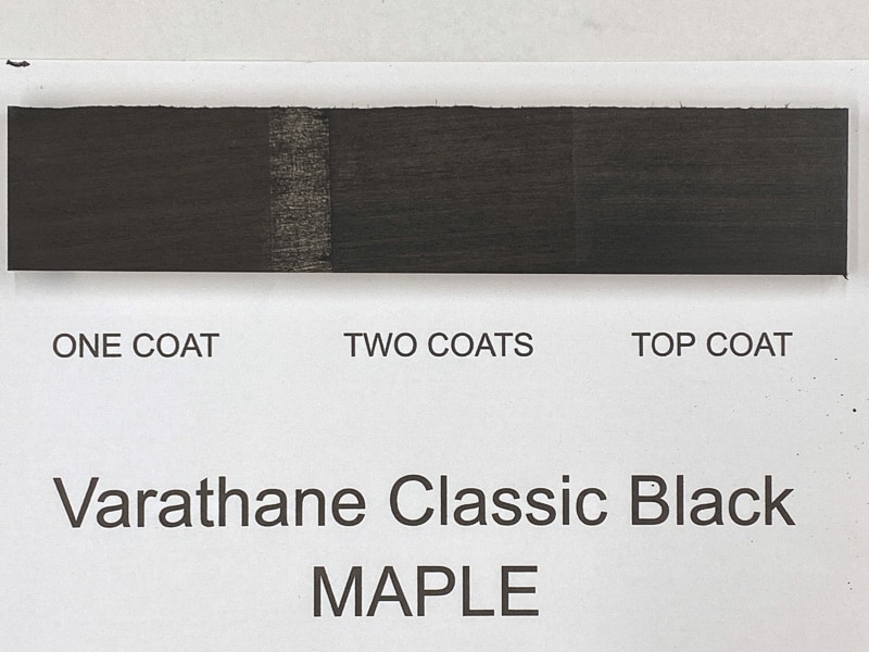 Varathane Classic Black wood stain on maple